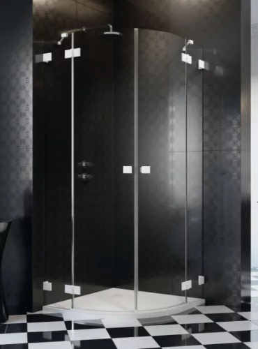 Zuhanykabin, Radaway Essenza Pro White PDD íves fehér zuhanykabin 80x90 átlátszó