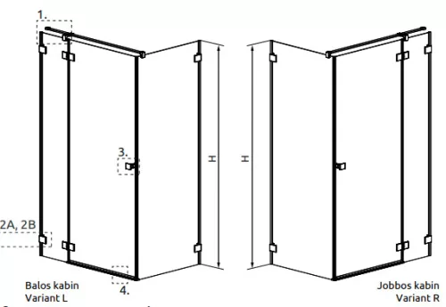 Zuhanykabin, Radaway Essenza Pro KDJ szögletes zuhanykabin 120x75 átlátszó balos