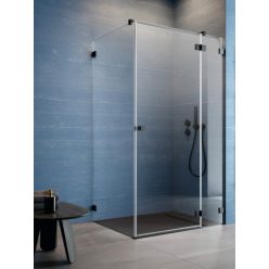   Zuhanykabin, Radaway Essenza Pro Black KDJ szögletes fekete zuhanykabin 80x75 átlátszó balos