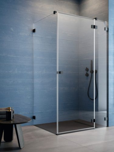 Zuhanykabin, Radaway Essenza Pro Black KDJ szögletes fekete zuhanykabin 80x75 átlátszó jobbos