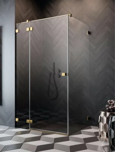 Zuhanykabin, Radaway Essenza Pro Gold KDJ szögletes arany zuhanykabin 120x70 átlátszó jobbos