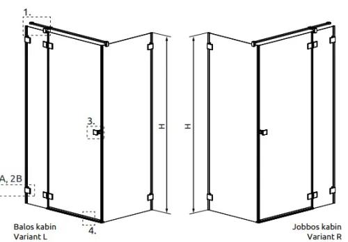 Zuhanykabin, Radaway Essenza Pro White KDJ szögletes fehér zuhanykabin 120x90 átlátszó balos