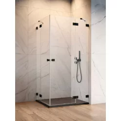   Zuhanykabin, Radaway Essenza Pro Black KDD szögletes fekete zuhanykabin 90x80 átlátszó