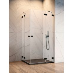   Zuhanykabin, Radaway Essenza Pro Black KDD szögletes fekete zuhanykabin 100x80 átlátszó