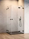 Zuhanykabin, Radaway Essenza Pro Black KDD szögletes fekete zuhanykabin 100x90 átlátszó