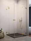 Zuhanykabin, Radaway Essenza Pro Gold KDD szögletes arany zuhanykabin 100x80 átlátszó