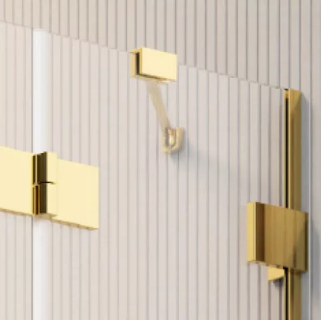 Zuhanykabin, Radaway Essenza Pro Gold KDD szögletes arany zuhanykabin 100x90 átlátszó