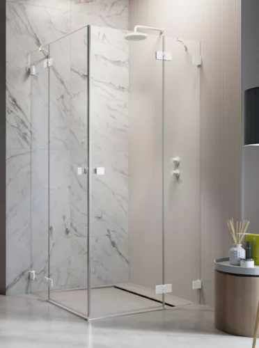 Zuhanykabin, Radaway Essenza Pro White KDD szögletes fehér zuhanykabin 80x90 átlátszó