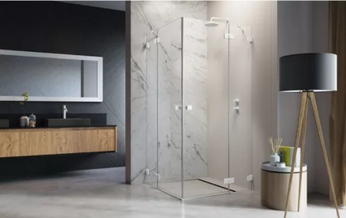 Zuhanykabin, Radaway Essenza Pro White KDD szögletes fehér zuhanykabin 80x100 átlátszó