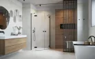 Zuhanykabin, Radaway Essenza Black PDD íves fekete zuhanykabin 90x100 átlátszó