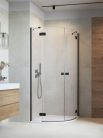 Zuhanykabin, Radaway Essenza Black PDD íves fekete zuhanykabin 100x100 átlátszó
