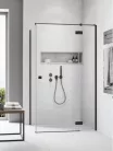 Zuhanykabin, Radaway Essenza Black KDJ szögletes fekete zuhanykabin 90x80 átlátszó jobbos