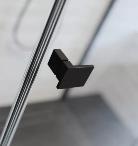 Zuhanykabin, Radaway Essenza Black KDJ szögletes fekete zuhanykabin 80x120 átlátszó jobbos
