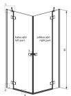 Zuhanykabin, Radaway Essenza KDD szögletes zuhanykabin 80x100 átlátszó