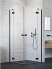 Zuhanykabin, Radaway Essenza Black KDD szögletes fekete zuhanykabin 100x90 átlátszó