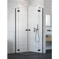   Zuhanykabin, Radaway Essenza Black KDD szögletes fekete zuhanykabin 100x90 átlátszó