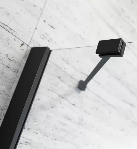 Zuhanykabin, Radaway Essenza Black KDD szögletes fekete zuhanykabin 100x90 átlátszó