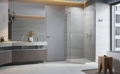 Zuhanykabin, Radaway Essenza PTJ szögletes zuhanykabin 80x80 átlátszó jobbos