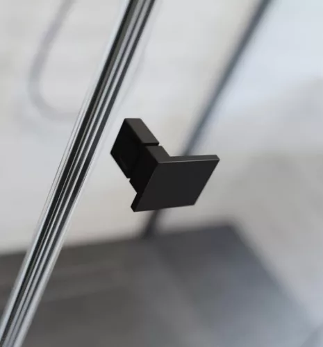 Zuhanykabin, Radaway Essenza Black PTJ szögletes fekete zuhanykabin 100x100 átlátszó balos