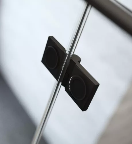 Zuhanykabin, Radaway Essenza Black PTJ szögletes fekete zuhanykabin 90x90 átlátszó balos