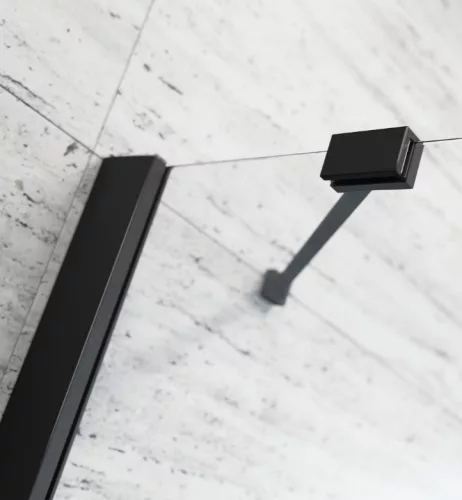 Zuhanykabin, Radaway Essenza Black PTJ szögletes fekete zuhanykabin 80x90 átlátszó jobbos