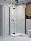 Zuhanykabin, Radaway Essenza Black PTJ szögletes fekete zuhanykabin 90x100 átlátszó jobbos