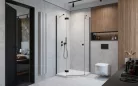 Zuhanykabin, Radaway Essenza Black PTJ szögletes fekete zuhanykabin 90x80 átlátszó balos