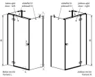 Zuhanykabin, Radaway Essenza KDJ+S szögletes zuhanykabin 90x90 átlátszó balos
