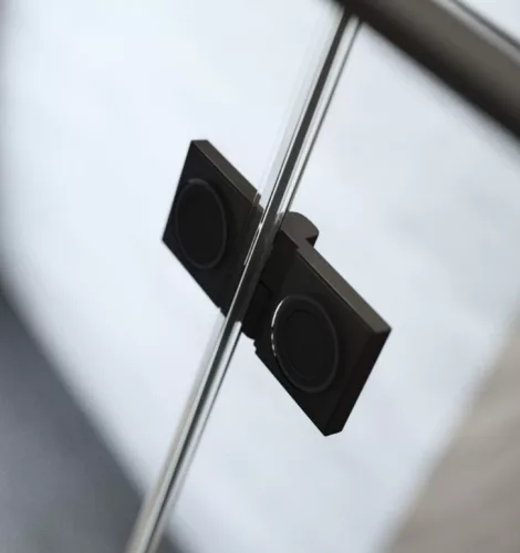 Zuhanykabin, Radaway Essenza Black KDJ+S szögletes fekete zuhanykabin 90x70 átlátszó balos