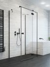 Zuhanykabin, Radaway Essenza Black KDJ+S szögletes fekete zuhanykabin 120x70 átlátszó balos
