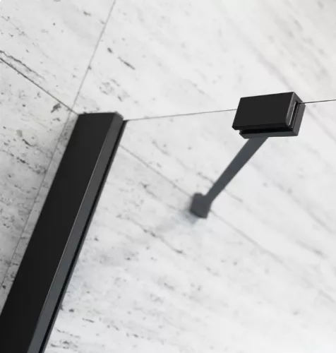 Zuhanykabin, Radaway Essenza Black KDJ+S szögletes fekete zuhanykabin 120x110 átlátszó balos