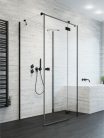 Zuhanykabin, Radaway Essenza Black KDJ+S szögletes fekete zuhanykabin 120x120 átlátszó jobbos