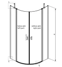 Zuhanykabin, Radaway Nes PDD II íves zuhanykabin 80x90 átlátszó