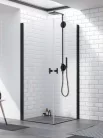 Zuhanykabin, Radaway Nes Black KDD I szögletes fekete zuhanykabin 100x80 átlátszó
