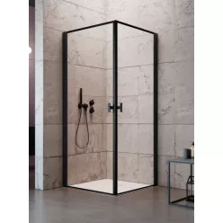   Zuhanykabin, Radaway Nes Black KDD I Frame szögletes fekete zuhanykabin 90x90 átlátszó