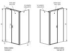 Zuhanykabin, Radaway Nes KDS II szögletes zuhanykabin 90x75 átlátszó jobbos
