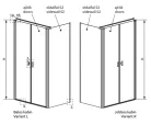 Zuhanykabin, Radaway Nes DWD+S szögletes zuhanykabin 80x70 átlátszó