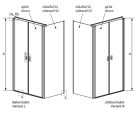Zuhanykabin, Radaway Nes DWD+S szögletes zuhanykabin 120x90 átlátszó