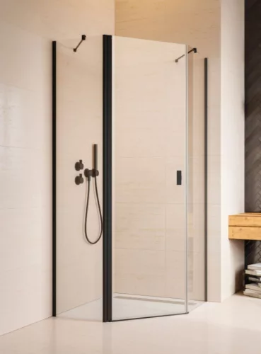 Zuhanykabin, Radaway Nes Black PTJ fekete 100x80J átlátszó, jobbos, ajtó a hosszabb oldalon