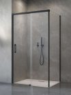 Zuhanykabin, Radaway Idea Black KDS szögletes fekete zuhanykabin 160x120 átlátszó jobbos