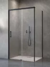 Zuhanykabin, Radaway Idea Black KDS szögletes fekete zuhanykabin 160x120 átlátszó jobbos