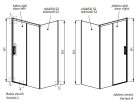 Zuhanykabin, Radaway Idea Black KDS szögletes fekete zuhanykabin 160x120 átlátszó jobbos