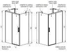 Zuhanykabin, Radaway Idea KDJ+S szögletes zuhanykabin 100x90 átlátszó jobbos