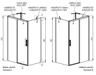 Zuhanykabin, Radaway Idea Black KDJ+S szögletes fekete zuhanykabin 110x75 átlátszó jobbos