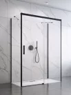 Zuhanykabin, Radaway Idea Black KDJ+S szögletes fekete zuhanykabin 150x80 átlátszó jobbos