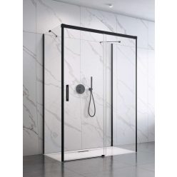   Zuhanykabin, Radaway Idea Black KDJ+S szögletes fekete zuhanykabin 150x90 átlátszó balos
