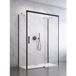   Zuhanykabin, Radaway Idea Black KDJ+S szögletes fekete zuhanykabin 150x90 átlátszó jobbos