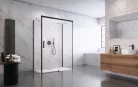 Zuhanykabin, Radaway Idea Black KDJ+S szögletes fekete zuhanykabin 150x90 átlátszó jobbos