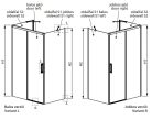 Zuhanykabin, Radaway Idea Black KDJ+S szögletes fekete zuhanykabin 160x70 átlátszó jobbos