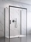 Zuhanykabin, Radaway Idea Black KDJ+S szögletes fekete zuhanykabin 160x80 átlátszó balos